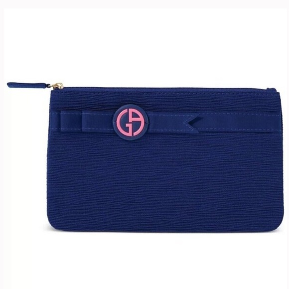 New Giorgio Armani Blue Cosmetics Beauty Bag - Picture 1 of 9